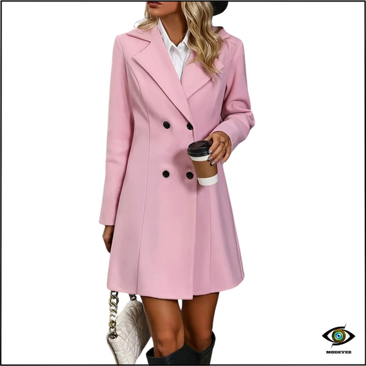 Modeyes - Giacca Lunga Rosa Donna